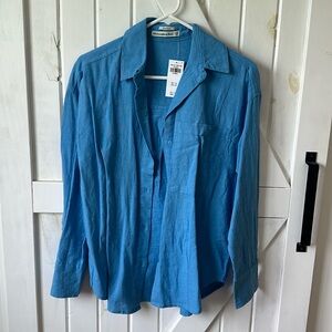 Abercrombie oversized fit linen/cotton button down